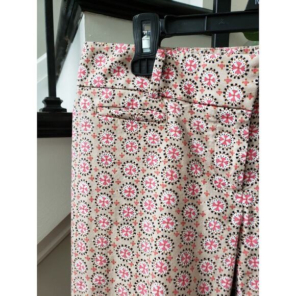 Ann Taylor Crop Pants Womens 4P Multi Cross Print Marisa Stretch Skinny Leg - Picture 3 of 11